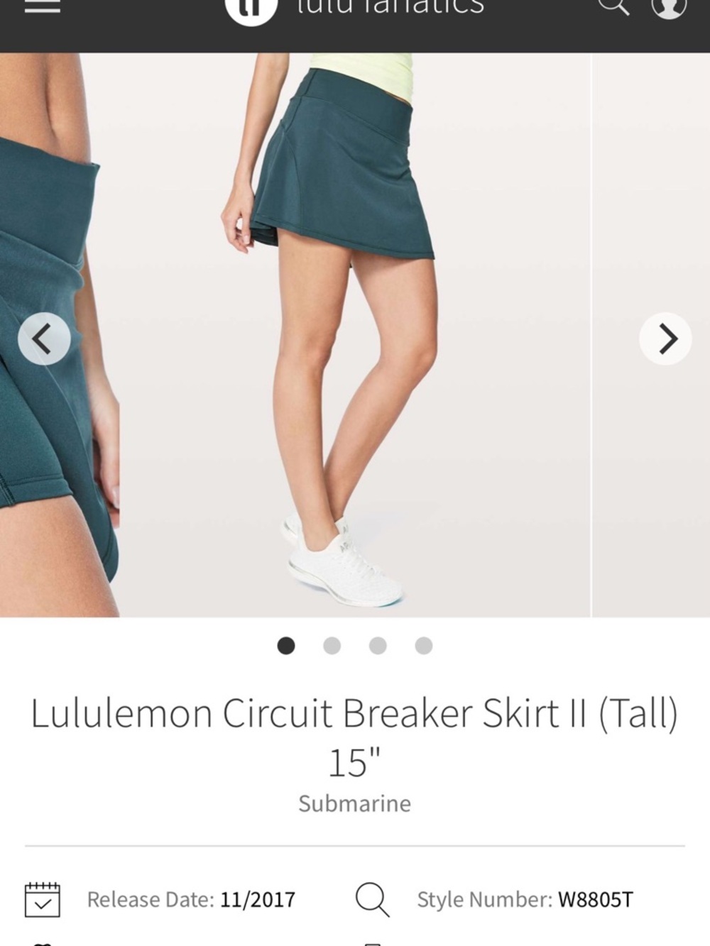 Lululemon Circuit Breaker Skirt II in Submarine (navy/teal)